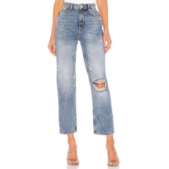 We The Free Denim - We the Free Free People Dakota Straight Leg Jeans Women 27 Indigo Blue NWOT